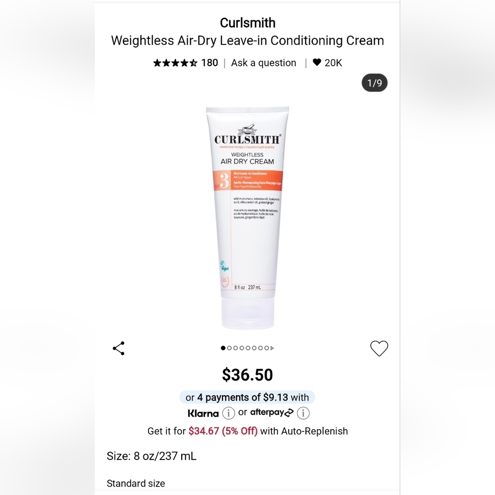 Curlsmith Leave-In Conditioning Cream